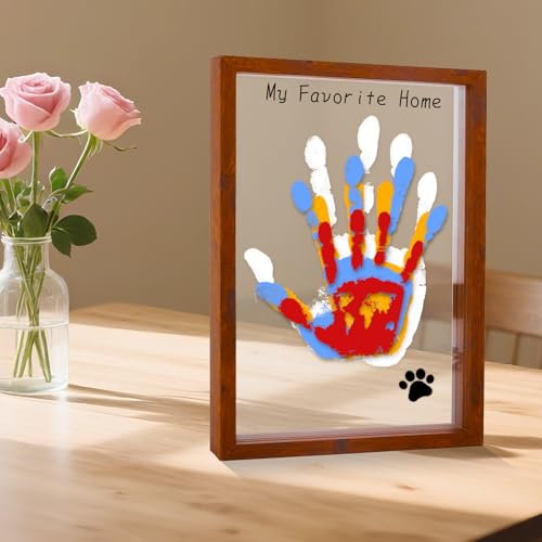Image of Glackssy Family Handprint Kit - DIY Baby Handprint and Footprint Keepsake Frame for Newborns & Toddlers, 6 Colors