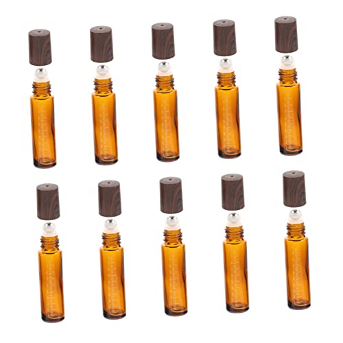 Beaupretty 10 Pçs Rolo De Grão De Madeira Garrafa De Rolo De Vidro Transparente Frasco De Perfume De