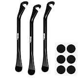 Reifenheber Fahrrad Montierhebel - Kohlenstoffstahl Fahrradreifen Montagehebel Reparaturset, Reifenwechsel Werkzeug Set, 3 Stück Metall Reifenheber mit 6 Stück Reifen Flicken