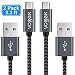 Micro USB Cable, Vogek 2-Pack 3.3ft Nylon-Braided Quick Charge Data Sync Cable Cord with Metal Connectors for Samsung, Kindle, HTC, Nexus, LG, Sony, Xbox, PS4, and More - Black (Space Gray)