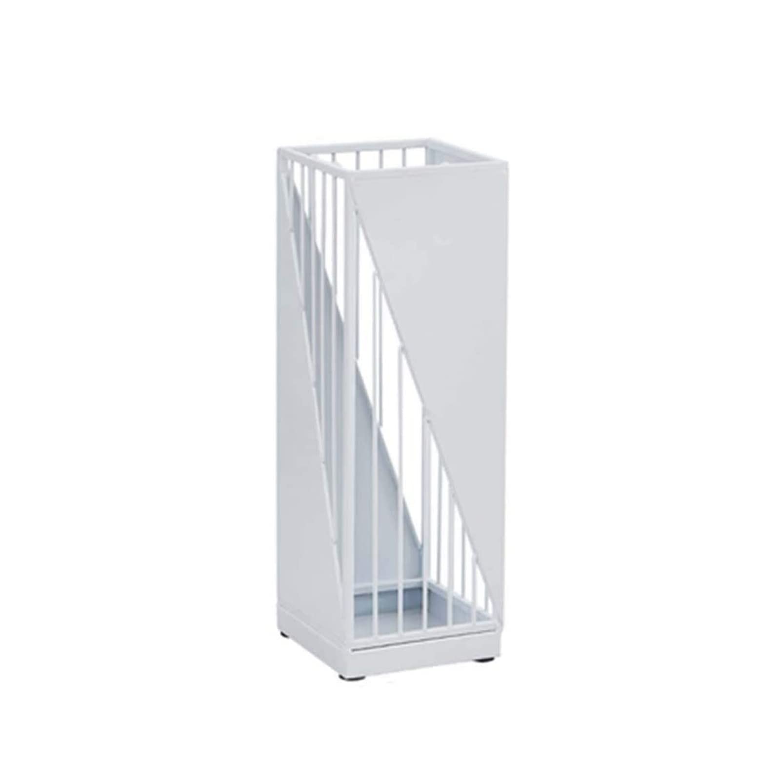 FCXWEVR Nordic Umbrella Rack Stand Creative Iron Holder Waterproof & Rustproof Foldable Umbrella Bucket Stylish Umbrella Storage Solution for Home & Office (White Q)