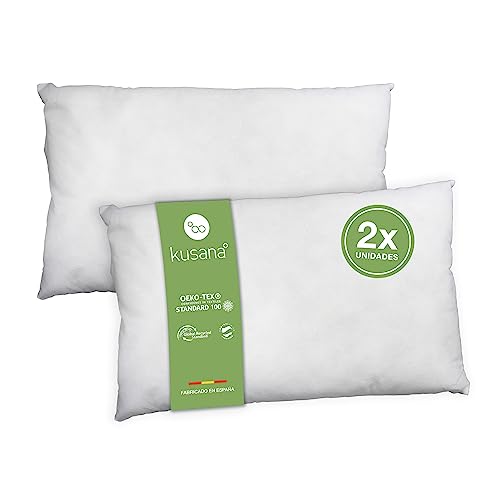 Kusana - Relleno de Cojines Pack 2/4, Fibra Hueca Siliconada de Alta Recuperación, Antialérgico, Tacto Suave (Iris), Indeformable, Adaptable a Todas Las Fundas (40x50 cm, 2)