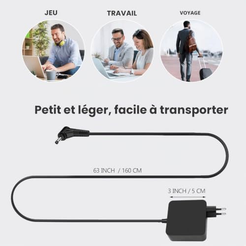 Chargeur 65W 19V 3,42A Compatible avec ASUS Vivobook Go 14 15 17 – vue 7