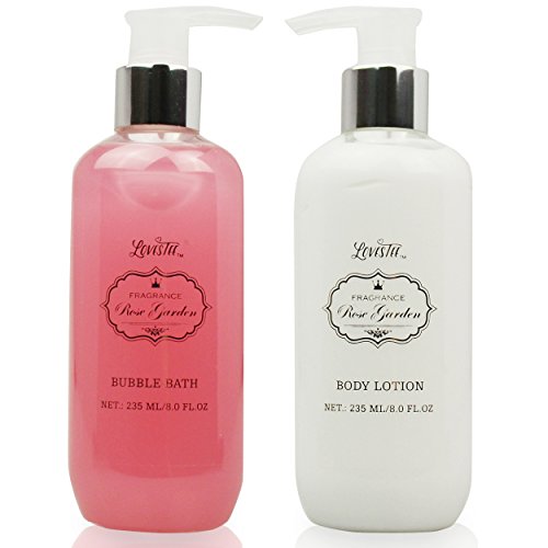 Mother's Day Home Spa Bath And Body Gift Set With Rose Garden Scent For Women - Spa Bath Kit & Bath Gift Basket Birthday Gift Includes Body Lotion, Bubble Bath, Body Scrub, Bath Puff, Bath Salt & Butter #TOP2