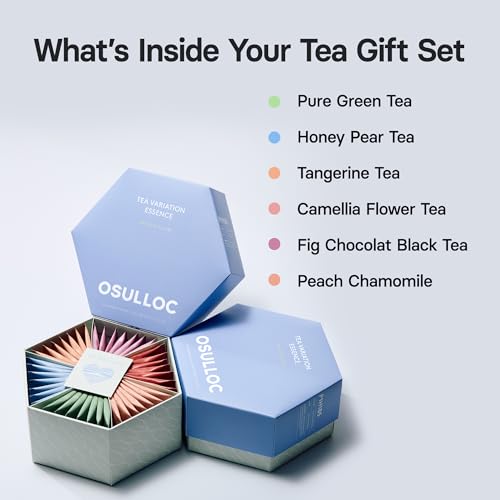 Image of OSULLOC TEA VARIATION ESSENCE (42 Count, 6 Types x 7 ea), Mothers Day Gifts, Special Thank You Card attached