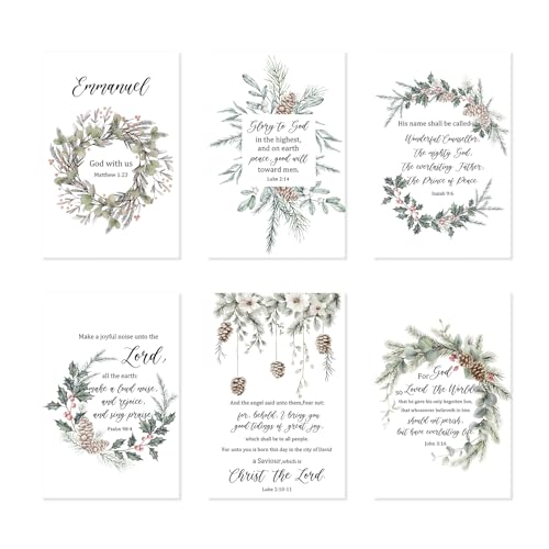 SuperShunhu 24 Pack Christian Christmas Cards, 6 Designs Religious Xmas Cards with Christmas...