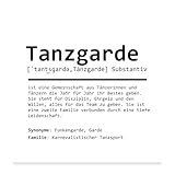Du bist Tänzerin oder Tänzer einer Garde? Du bist Gardetrainerin oder Gardetrainer aus Leidenschaft? Dann verschönere dir dein Zuhause mit diesem schönen Statement für den Gardetanzsport.