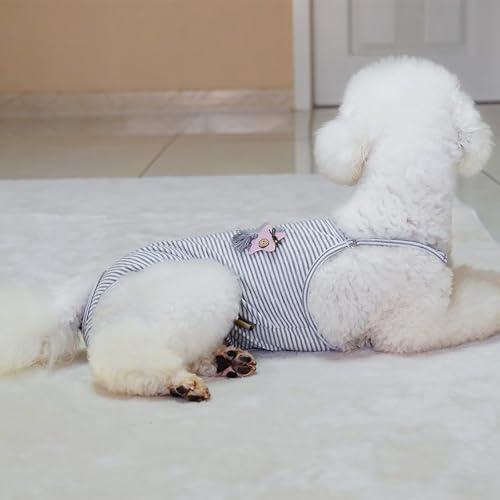 Hundewindeln Wiederverwendbar für Hündinnen – Waschbare Damenbinden Höschen – Anti-Rüden Schutzhose & Sicherheitshöschen für Hündinnen – Verstellbare Öko-Windelhose (Grau S)