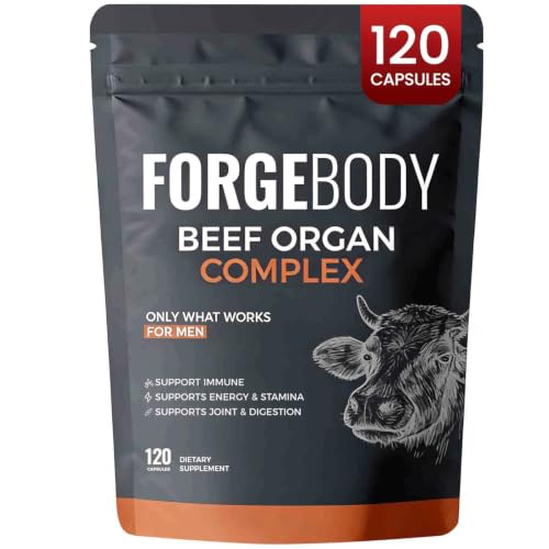 MORANDEE Forgebody Beef Organ Complex Supplement 120 Capsules Grass Fed Beef Liver Capsules Immune Support Gluten Free Non-GMO (1)