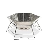 Estufa de leña portátil para Acampar - Parrilla Plegable de Acero Inoxidable para mochileros, Senderismo, barbacoas, Cocina y parrilladas al Aire Libre - Fogón Compacto y Ligero