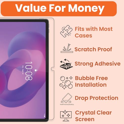 Image of Tough Lee Tempered Glass for Lenovo Idea Tab Plus 12.1 inch 2025 Screen Protector Guard for Lenovo Idea Tab Plus 12.1 Inch 2025 Tablet - 1 Pack (Easy Installation, Anti-Scratch, Anti-Smudge)