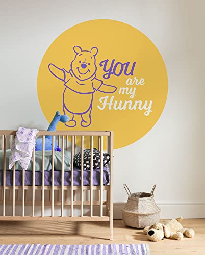Komar Papier peint photo non tissé autocollant Motif Winnie l'ourson My Hunny, dimensions 125 x 125 cm (largeur x hauteur) – Disney, chambre d'enfant,...