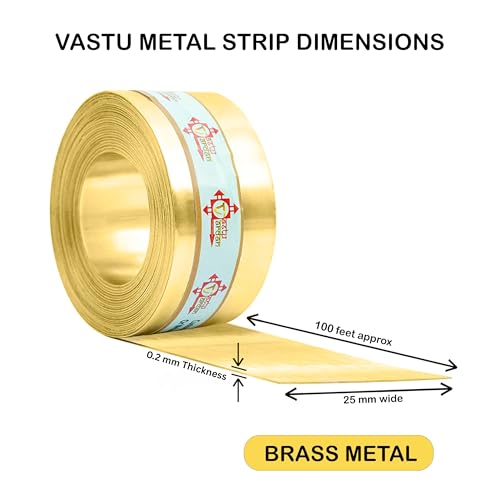 Image of Brass Strip | 1 INCH | Pack of 1 | Remedy for Vastu Strips | Width-25mm, Thickness-0.2mm, Length-100 Feet Approx.