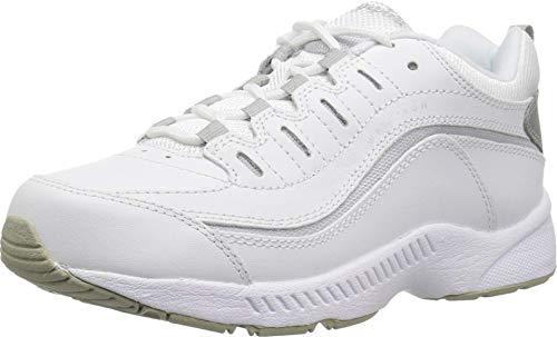 Easy Spirit Romy White/Light Grey Leather 8 W (D)