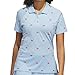 adidas Women's Originals Printed Trefoil Polo - Clear Sky/Better Scarlet LG