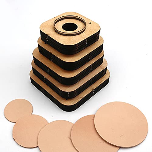 DIY-Lederstanzform aus Holz, Stanzschablone for Lederhandwerk, runde Form, mehrere Größen(55mm)