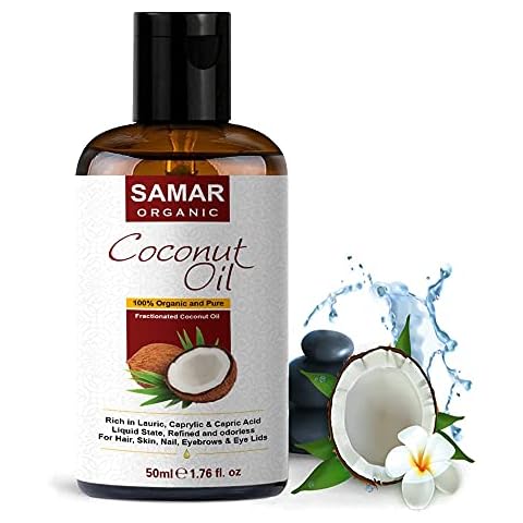 Coconut Oil - Premium Quality 100% Pure and Certified Organic Fractionated Coconut Oil (No Smell or Greasy) Vegan, Cruelty Free. Ideal as Moisturizing Skin, Hair and Face. Sun Protection, After Shave Cover