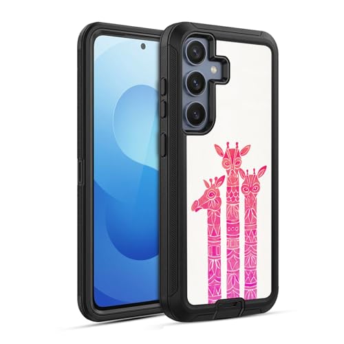 Étui Samsung Galaxy S25 Cat Coquillette Pink Ombre Giraffes Antichoc Coque Ultra-Blindée Head Case