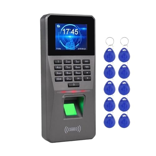 Control De Acceso por Huella Dactilar, Máquina Participación TCP/IP, Reloj Tiempo Registro Empleado, Grabadora, Controlador Biométrico Puerta USB Uso intuitivo de Pantallas claras