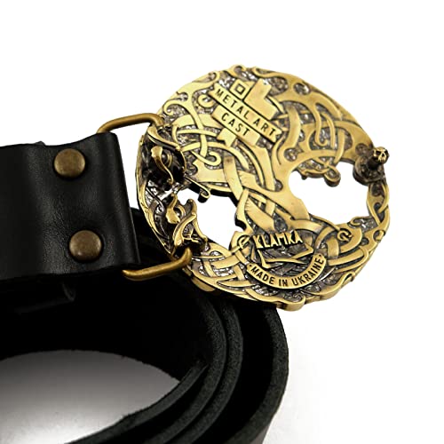 Leather belt with World Tree belt buckle, Scandinavian Nordic Celtic Old Norse Viking Tree of life, Yggdrasill belt buckle with leather belt2