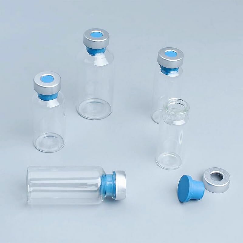 VIGAN 10PCS 12ML/15ML/20ML/25ML/30ML Transparent Anaerobic Bottles High Borosilicate Glass Bottles With Aluminum Plastic Cap Labware (10PCS/20ML), AXH16101826