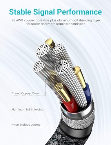 Image of AINOPE 2 Pack USB Extensions Cable High Speed USB 3.0 Extension Cord Type A Male to Female Sturdy Braided Material Fast Data Transfer Compatible with USB Keyboard,Mouse,Flash Drive,Black,10FT+10FT