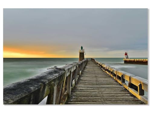 Hexoa Tableau capbreton Glassy sous Estacade - Made in France - Tableau Verre Acrylique 45x30