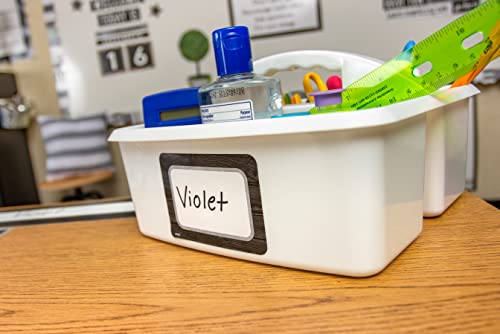 Teacher Created Resources White Portable Plastic Storage Caddy 6-Pack for Classrooms, Kids Room, and Office Organization, 3 Compartments by Teacher Created Resources - Used condition - Image 2