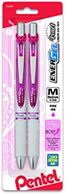 Pentel Pink BCA EnerGel Pearl RTX Retractable Gel Pen, 0.7mm (BL77WBP2PP)