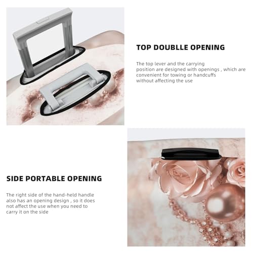 Blush Pink Rose Gold Print Luggage Cover Travel Luggage Covers Elastic Washable Suitcase Protector Anti-Scratch Dirt Suitcase Covers Dust-proof Baggage Case Covers Fit 18-32 Inch Luggage3