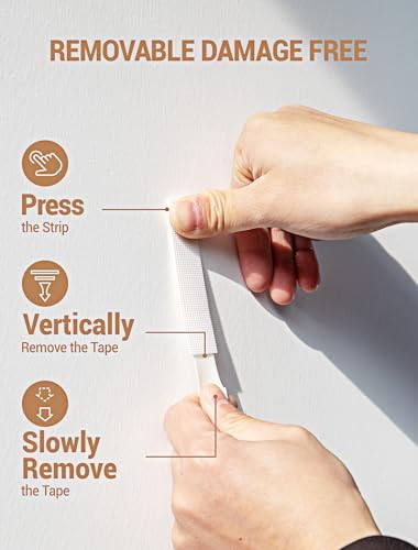 MERDTTES Heavy Duty Large Picture Hanging Strips, 20-Pairs (40 Packs) Adhesive Picture Hangers, No Damage Wall Hanger Without Nail, Poster Hanger Strips, Picture Hanging Hooks for Wall Decoration