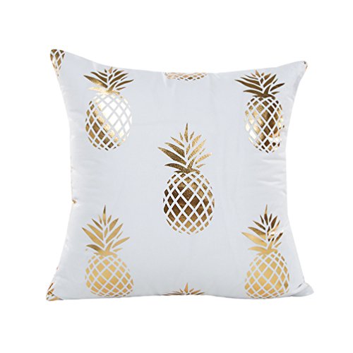 Yuanu Bronzage Géométrique Printed Housse de Coussin Doux Taie d'oreiller Décoratif Maison Canapé Ananas (45 * 45cm/18 * 18") Cover