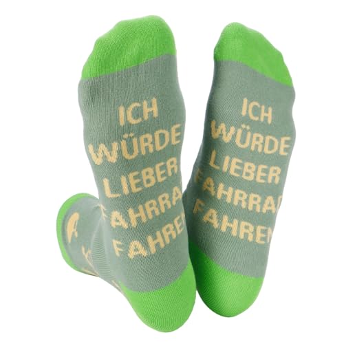 Lustige Rennrad Fahrrad Socken mit Ich Würde Lieber Fahrrad Fahren Socken,Fahrrad Geschenke für Fahrradsocken Herren,40-46 Geburtstag