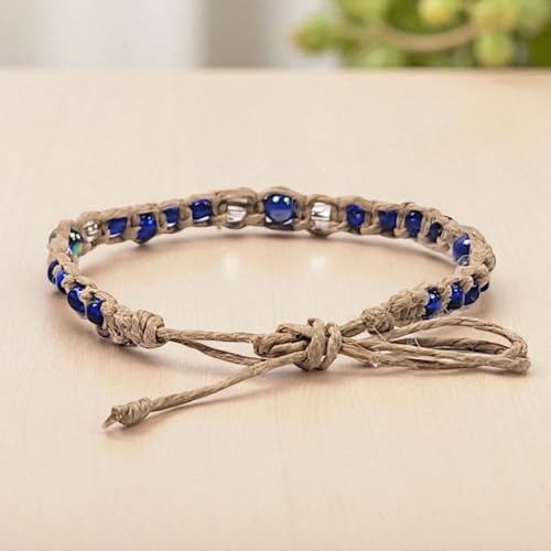 Image of BlueRica Hemp Anklet with Glass Beads
