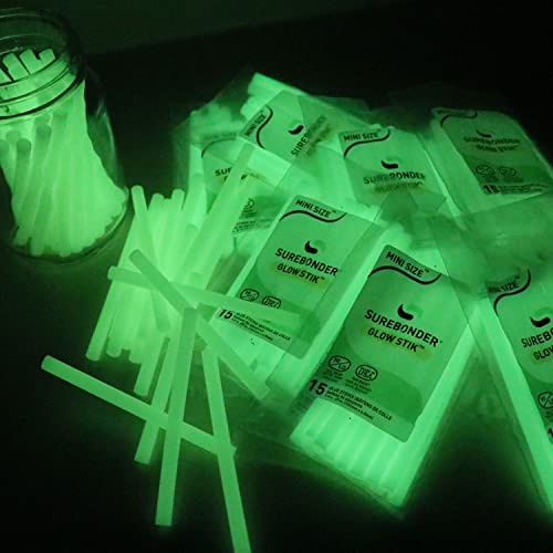 Surebonder Glow in The Dark Hot Glue Sticks Mini Size 4" - 15 Pack