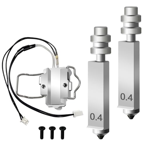 RugooSpink 2PK 0,4 mm Düse & Hotend Heizungsmontage für Kobra X 3D Priner Heizelement Komponente Kit gehärtete Düse Extruder Ersatz Hot End Heizungskomponente für Anycubic Kobra X Zubehör