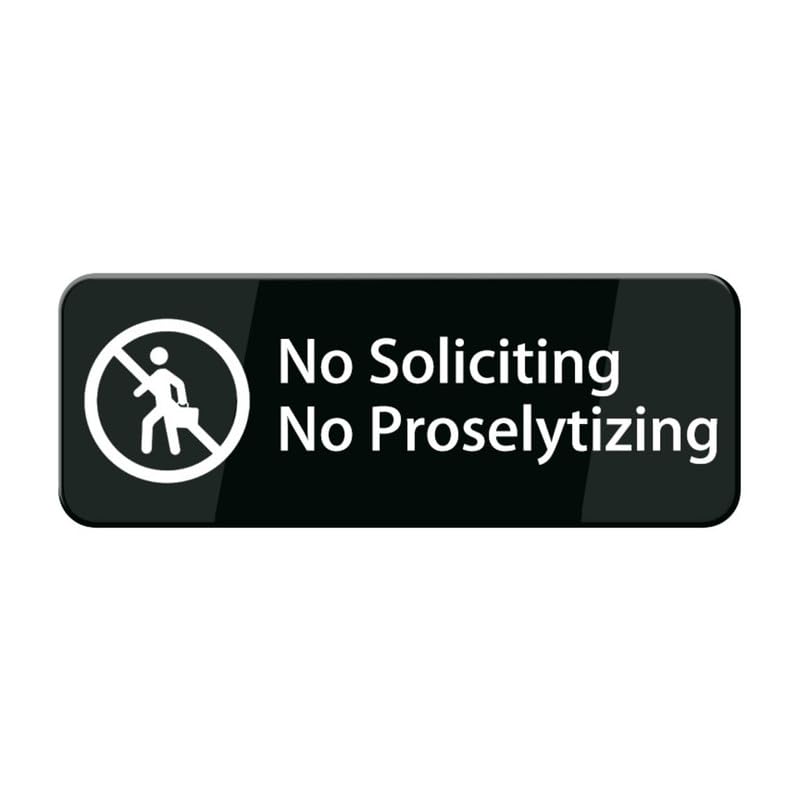 Panneau No Soliciting de qualité supérieure en plastique rigide lavable