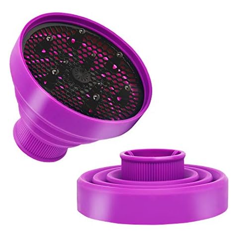 Universal Collapsible Hair Dryer Diffuser Attachment- Salon Grade Tool,Lightweight Foldable Portable Travel Folding Design Fit Most of Blow Dryers-PurplePurple Cover