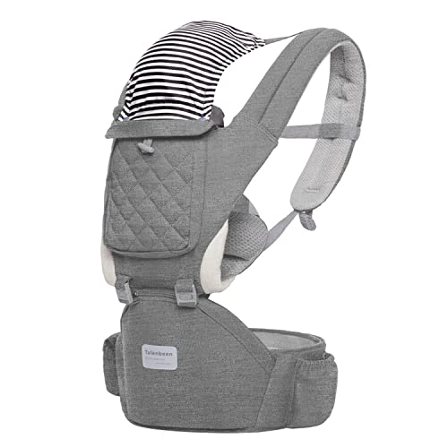 Image of TALENBEEN Baby Carrier, 6-in-1 Newborn to Toddler, Carrier with Hip Seat Lumbar Support 7-41 lbs, Adjustable Baby Holder Carrier for All Seasons & Positions