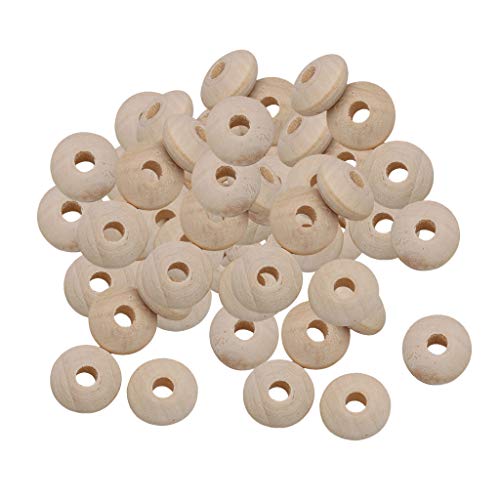Baosity 50 Pieces Diy Wooden Beads 8X15Mm Loose Spacer Charms Natural Wood Bead Beads For Jewelry Making Crafts #TOP4