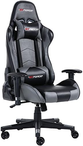 GTFORCE PRO FX RECLINING SPORTS RACING GAMING OFFICE DESK PC CAR FAUX LEATHER CHAIR (Grey)