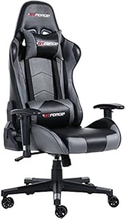 GTFORCE PRO FX RECLINING SPORTS RACING GAMING OFFICE DESK PC CAR FAUX LEATHER CHAIR (Grey)