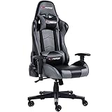 GTFORCE PRO FX RECLINING SPORTS RACING GAMING OFFICE DESK PC CAR FAUX LEATHER CHAIR (Grey)