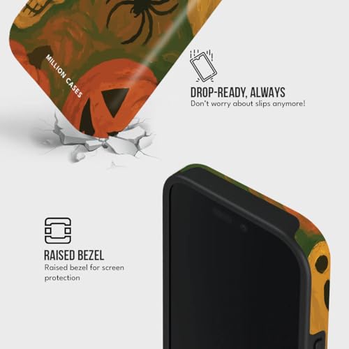 Image of MILLION CASES Back Cover Case for iPhone 15 Pro Scratch Resistant Anti-Slip Polycarbonate Shockproof Protective Durable Pumpkin Party Crystal Case for Men & Boys