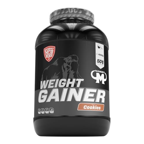 Mammut Nutrition Crash Weight Gainer Pulver Cookies – 4,5 kg – 518 kcal/Shake für Gewichtszunahme – 80% Kohlenhydrate – 4-Komponenten Protein – Ideal für Ausdauer- und Leistungssportler