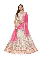 ETHNICTREE Women's Silk Fully Stitched Hand-Work With Digital Print Lehenga Choli With Dupatta- L - (D.NO.361), Multicolour