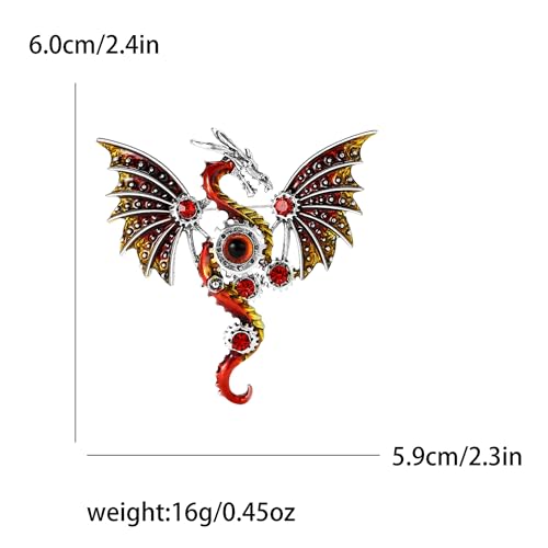 Image of WAKYME Dragon Brooch for Men Suit Lapel Enamel Pins for Suits Fashion Accessories Shirt Clip