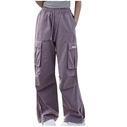Cargo Pants for Teen Girls Y2k Fashion Streetwear High Waist Kids Sweatpants Wide Leg Baggy Casual Trouser 3-10 Years