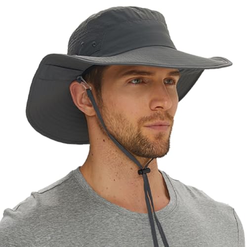 Chapeau de safari Boonie gris M-L avec protection solaire UPF 50+