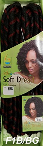 Biba-Soft Dred Braid-Natural Hair- Crochet Hair Braid-[2PACKS DEAL] (F/BG (1B/BURGUNDY))